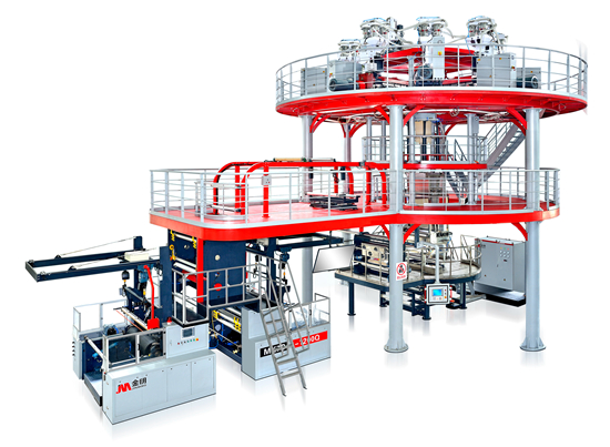 MXB(5-8)層共擠下吹水冷式塑料吹膜機組